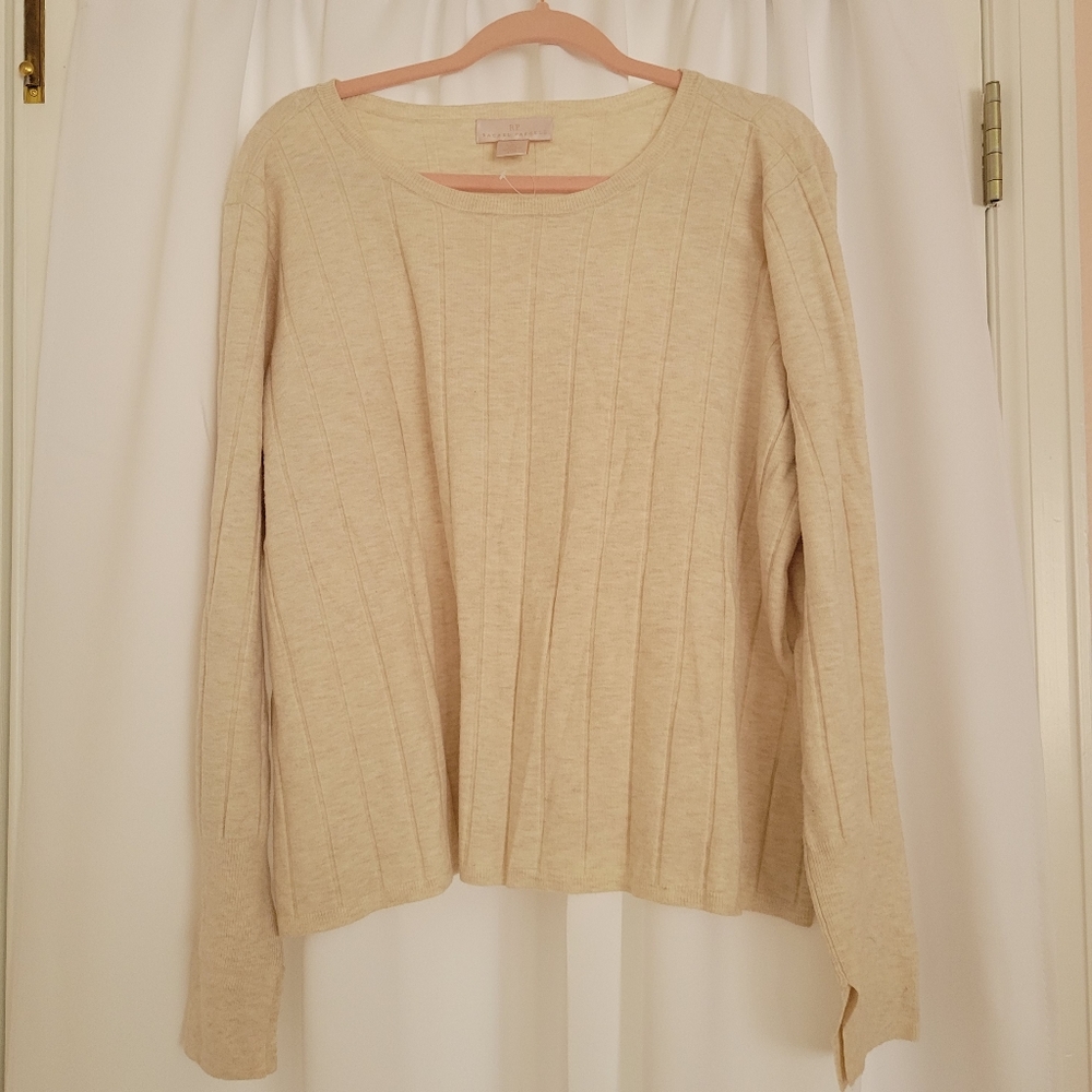 Rachel Parcell Easy Ribbed Crew Neck Sweater